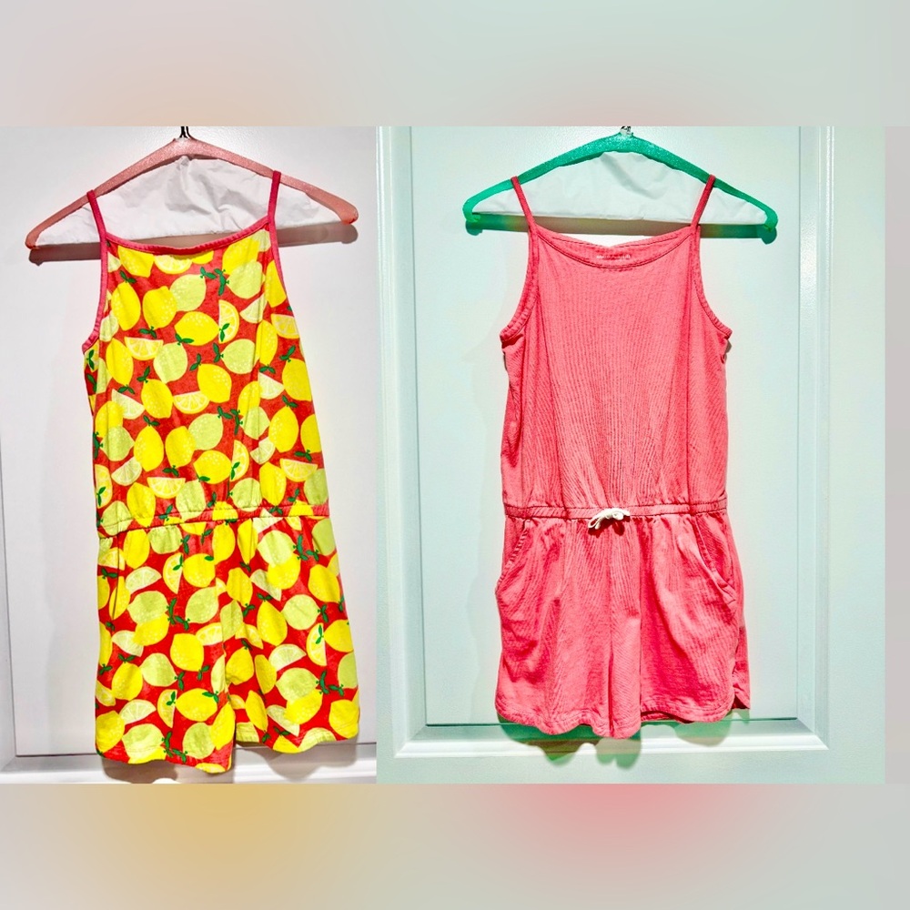 Set of 2, cotton, shorts romper. With front pockets. Size 12. Never worn